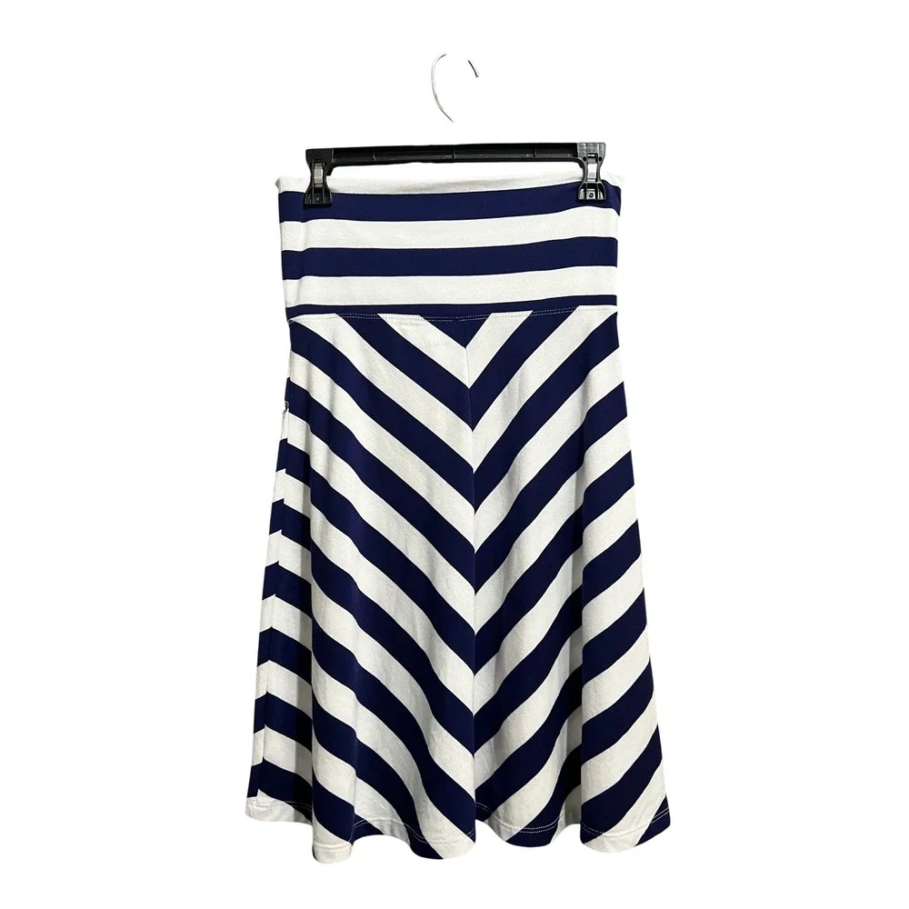 NWT Old Navy Chevron Skirt Navy White Striped Size Small New Nautical‎
